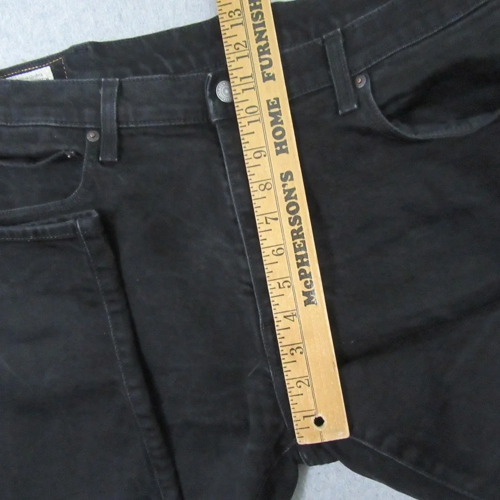 Levi's Mens Premium 502 Straight Leg Jeans 38 x‎ 30 Dark Black Stretch Red